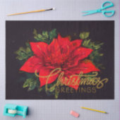 Waterverf Rode Poinsettia Kerstmis Tissuepapier (Craft)