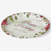 Waterverf rode poinsettia papieren bordje (Gekanteld)