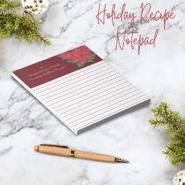 Waterverf Rode Poinsettias Familie Vakantie Recept Notitieblok