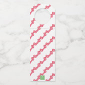 Waterverf rode polka dot boog monogram krans flessenhanger (Achterkant)