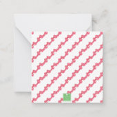 Waterverf rode polka dot boog monogram krans notitiekaartje (Achterkant)