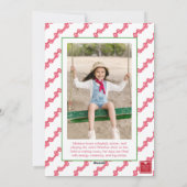 Waterverf Rode Polka Dot Bow Swag Kerstfoto Feestdagenkaart (Achterkant)