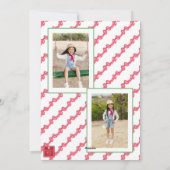 Waterverf Rode Polka Dot Bow Swag Kerstfoto Feestdagenkaart (Achterkant)