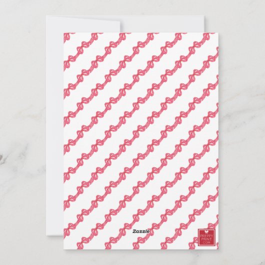 Waterverf Rode Polka Dot Bow Swag Kerstfoto Feestdagenkaart (Achterkant)