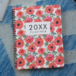 Waterverf Rode poppups wekelijks en maandelijks Planner<br><div class="desc">Moderne en elegante wekelijkse en maandelijkse planner,  met een waterverf rode papaver.</div>