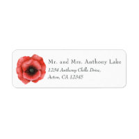 Waterverf Rode Poppy Rustic Country Wedding