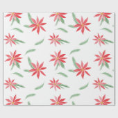 Waterverf rode punsettia bloem die Patroon herhaal Cadeaupapier (Vlak)