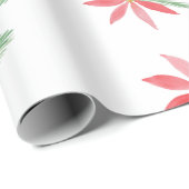 Waterverf rode punsettia bloem die Patroon herhaal Cadeaupapier (Rol Hoek)