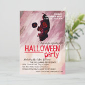 Waterverf Rode rode gekleurde halloween Art Kaart (Staand voorkant)