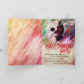 Waterverf Rode rode gekleurde halloween  kunst Kaart (Binnen)