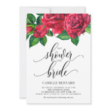 Waterverf Rode Roos Bruidsshowers voor de Bruid