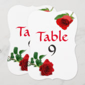 Waterverf Rode Roos - Tafel Nummers Kaart (Voorkant / Achterkant)