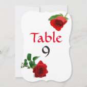Waterverf Rode Roos - Tafel Nummers Kaart (Achterkant)