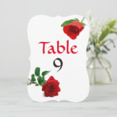 Waterverf Rode Roos - Tafel Nummers Kaart (Staand voorkant)