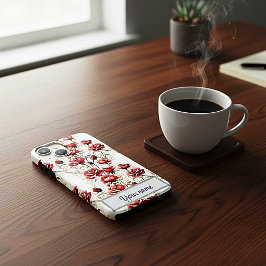 Waterverf Rode Roos Vintage I Hoesje voor Telefoon