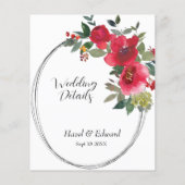 Waterverf Rode Rose Bloemen Bruiloft Behuizing Kaa (Achterkant)