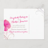 Waterverf rode roze bewaren de datumkaart aankondigingskaart (Achterkant)