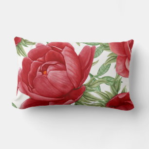 Waterverf rode roze druk lumbar Pillow Kussen