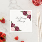 Waterverf Rode roze Floral begrafenis Memorial Servet (Insitu)