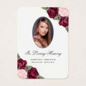 Waterverf Rode roze Memorial Funeral Prayer Kaart (Voorkant)