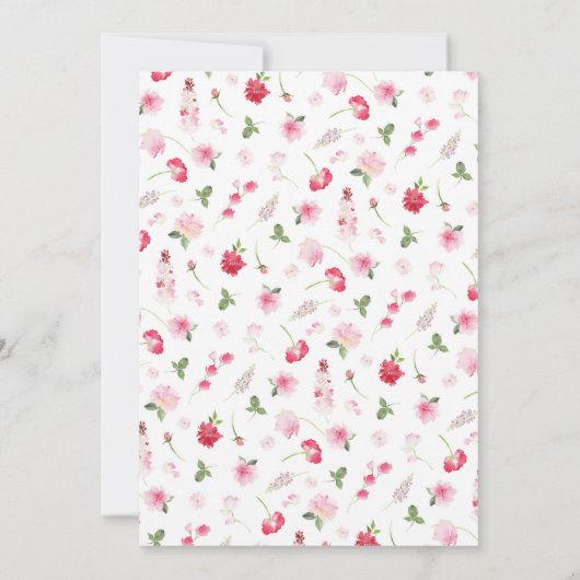 Waterverf Rode roze rozen gouden Lijst bruiloft Kaart (Achterkant)