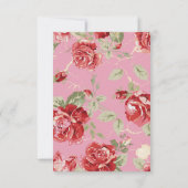 Waterverf rode rozen aangepast roze bruiloft bedankkaart (Achterkant)