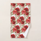 Waterverf rode rozen bad handdoek (Handdoek)