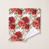 Waterverf rode rozen bad handdoek (Wasdoekje)