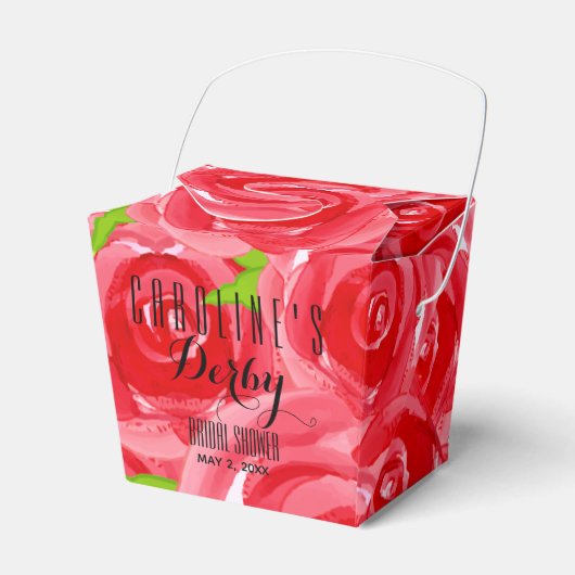 Waterverf Rode Rozen Bloemstuk Take Out Bedankdoosjes (Voorkant Zijde)