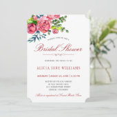 Waterverf rode rozen kalligrafie vrijgezellenfeest kaart (Staand voorkant)