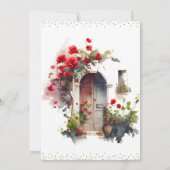 Waterverf rode rozen lenteverklep nieuw startpunt aankondiging (Achterkant)