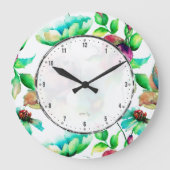 Waterverf rode Rozen op blond hout Grote Klok (Voorkant)