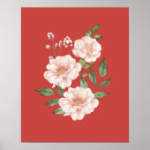 Waterverf rode rozen poster (Voorkant)