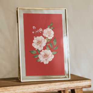 Waterverf rode rozen poster