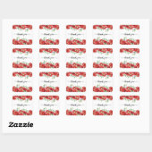 Waterverf Rode Rozen Rand Vierkante Sticker (Vel)