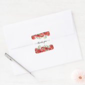 Waterverf Rode Rozen Rand Vierkante Sticker (Envelop)