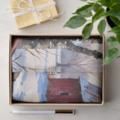 Waterverf Rode Schuur en Kardinaal Winter Decoupag Tissuepapier (Geschenk)