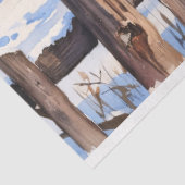 Waterverf Rode Schuur en Kardinaal Winter Decoupag Tissuepapier (Detail)