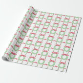 Waterverf Rode Stip Lint Kerstkrans Cadeaupapier (Uitgerold)