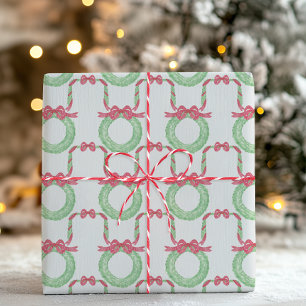 Waterverf Rode Stip Lint Kerstkrans Cadeaupapier