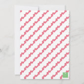 Waterverf Rode Stip Lint Monogram Krans Feest Kaart (Achterkant)