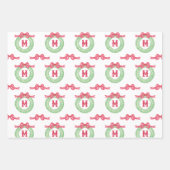 Waterverf Rode Stip Lint Monogram Krans Inpakpapier Vel (Voorkant 2)
