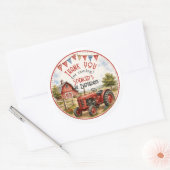 Waterverf Rode Tractor Verjaardag Bedankt Sticker (Envelop)