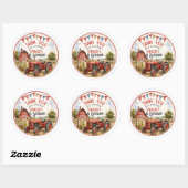 Waterverf Rode Tractor Verjaardag Bedankt Sticker (Vel)