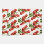 Waterverf Rode Tuin Bloem Poppy Floral Theedoek (Horizontaal)