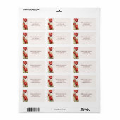Waterverf rode tulp lente bloemenbruiloft adres etiket (Full Sheet)