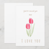 waterverf rode tulpen bloemen wenskaart kaart (Voorkant / Achterkant)