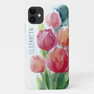 Waterverf rode tulpen  Case-Mate iPhone case