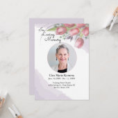 Waterverf Rode Tulpen Memorial Funeral Kaart (Voorkant / Achterkant in situ)