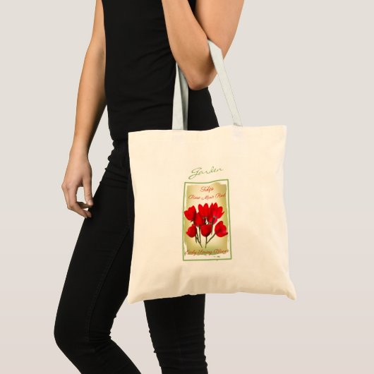 Waterverf rode tulpen zie zakken tote bag (Voorkant (product))